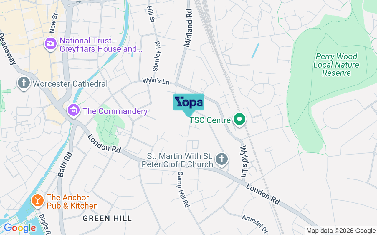 Map showing the location of WR5 1EB