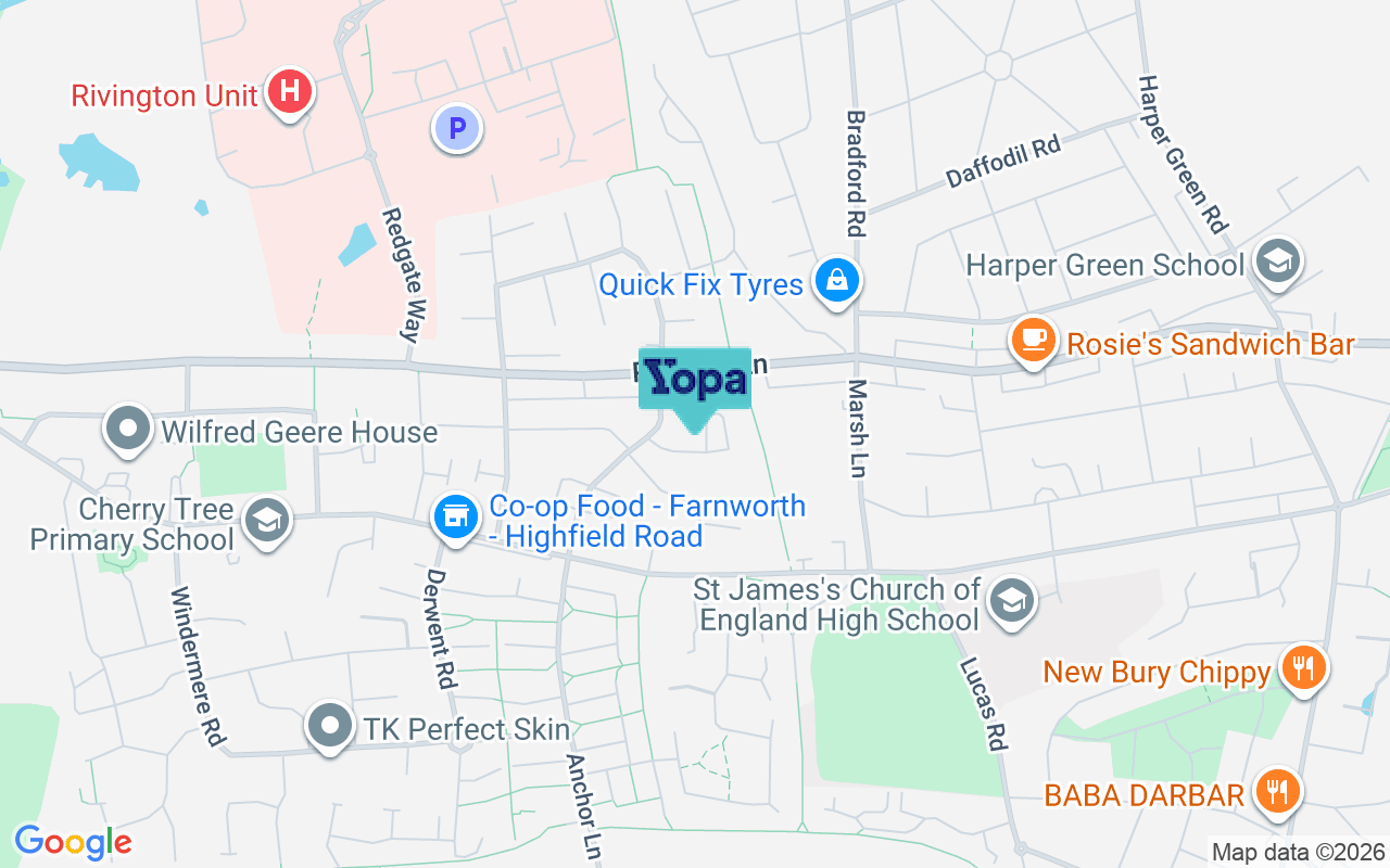 Map showing the location of BL4 9SB