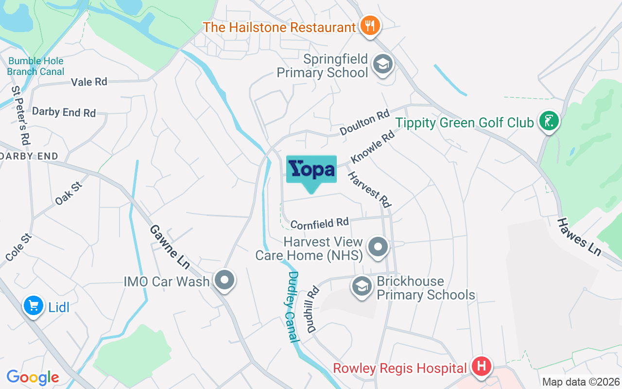 Map showing the location of B65 8HN
