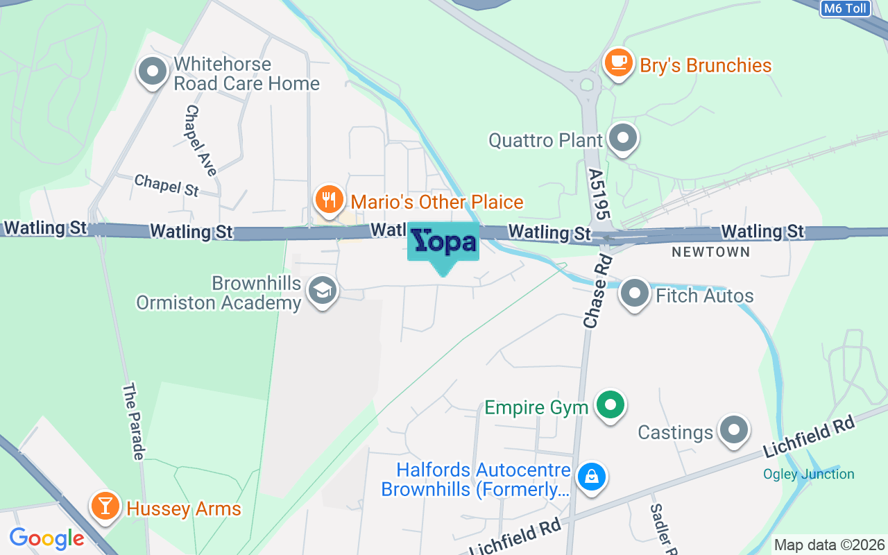 Map showing the location of WS8 7QA