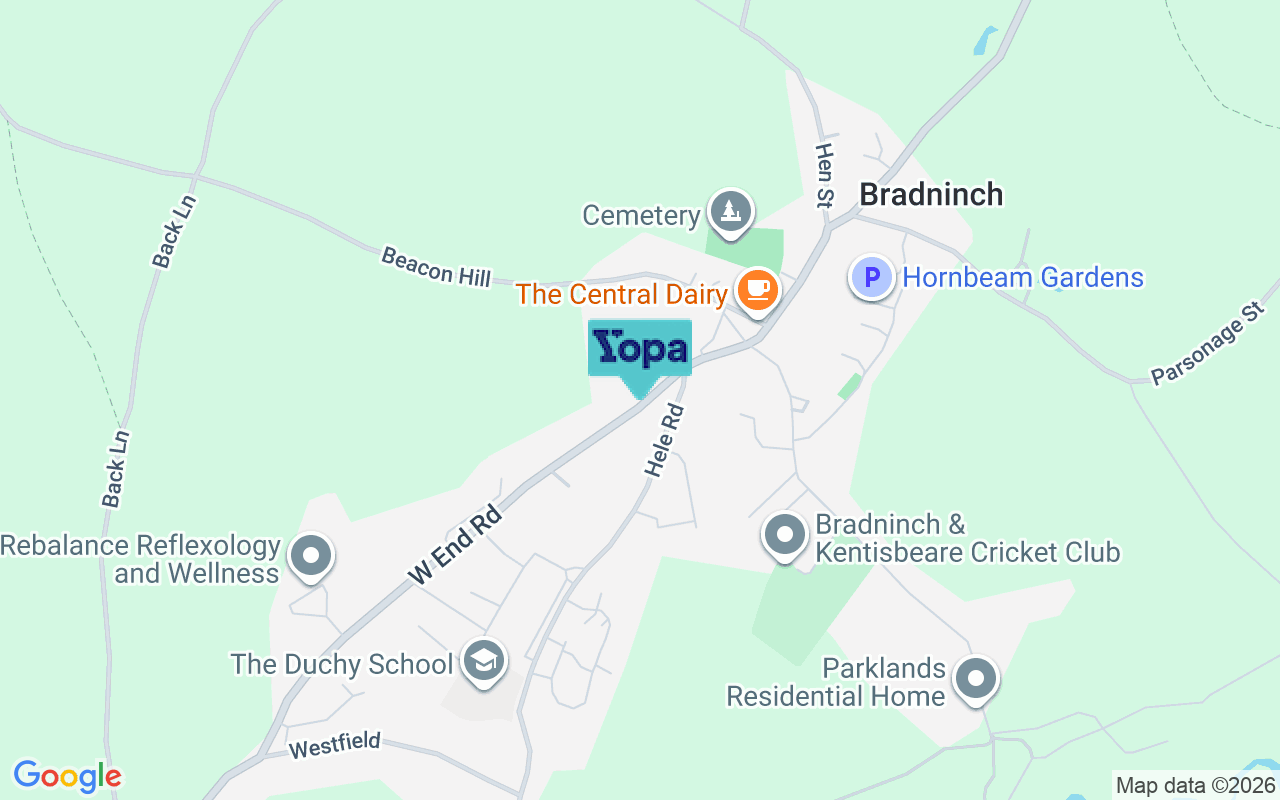 Map showing the location of EX5 4QW