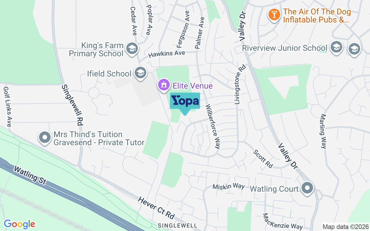 Map showing the location of DA12 5DD