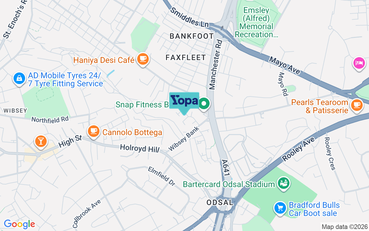 Map showing the location of BD6 1AW