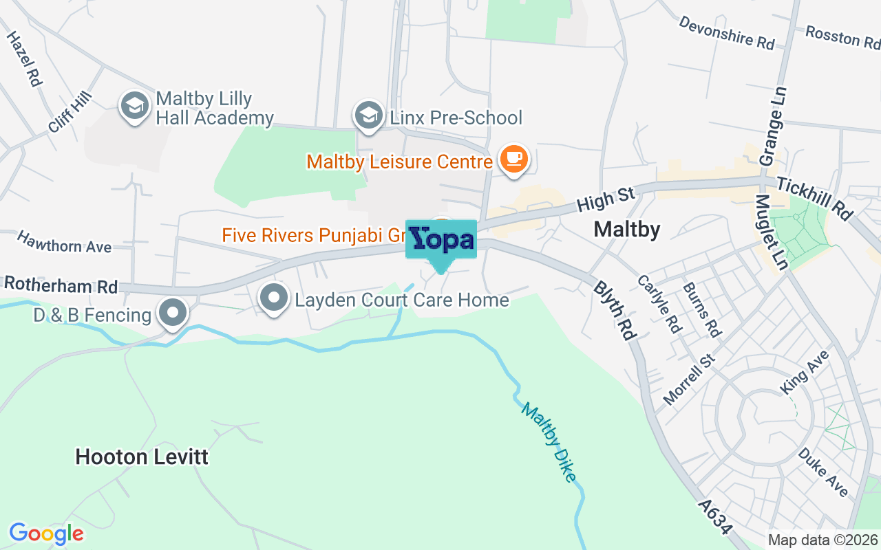 Map showing the location of S66 8JB