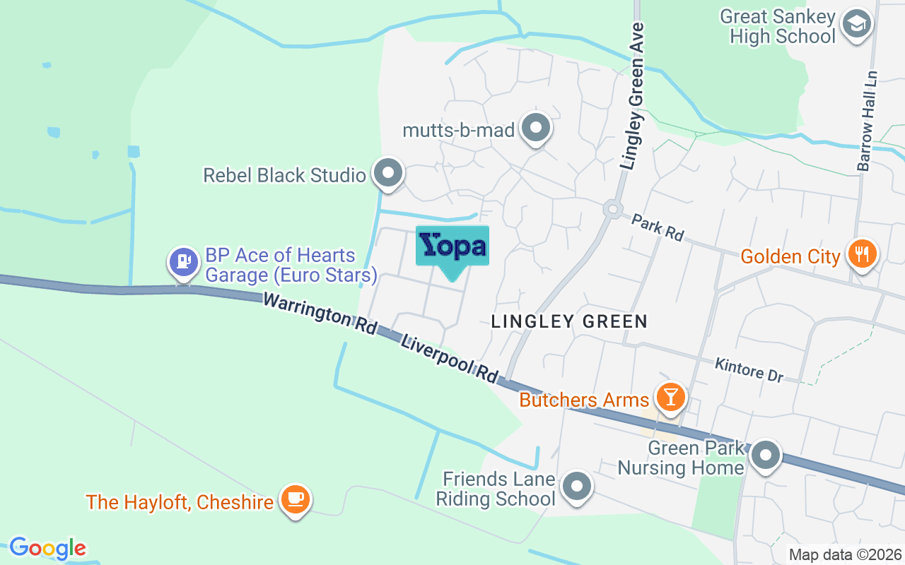 Map showing the location of WA5 3UR