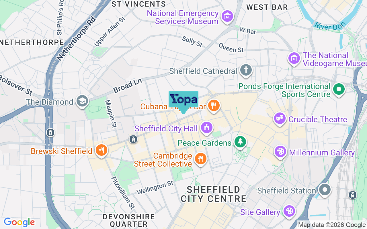 Map showing the location of S1 4EZ