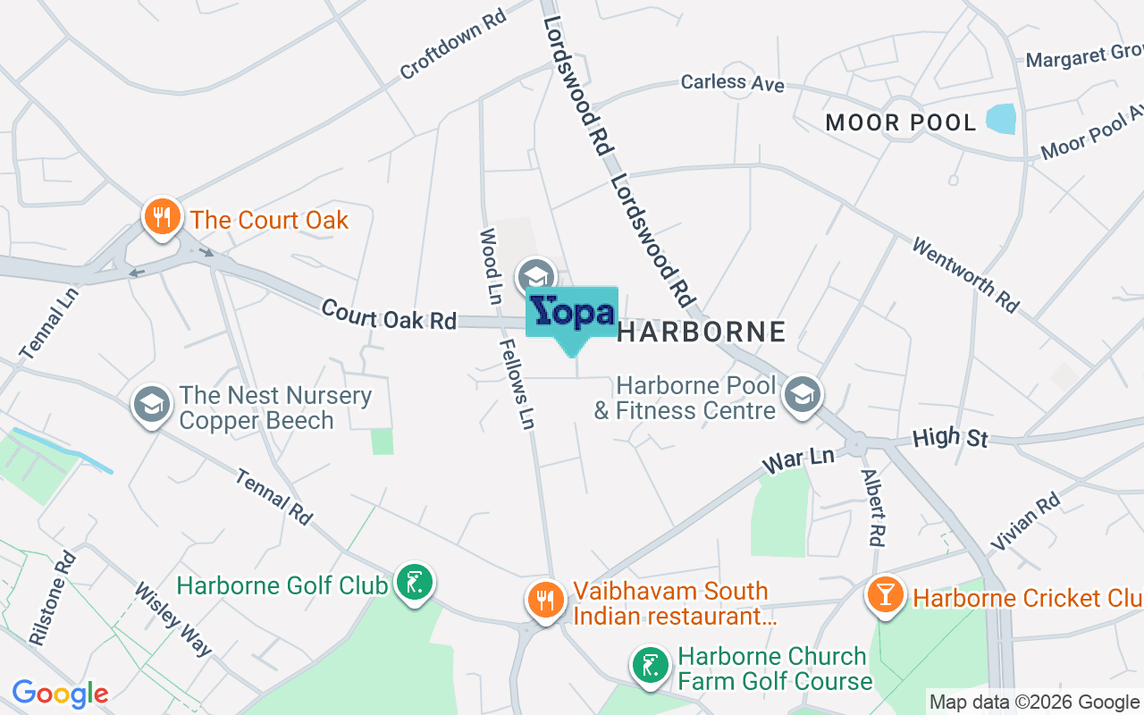 Map showing the location of B17 9TL
