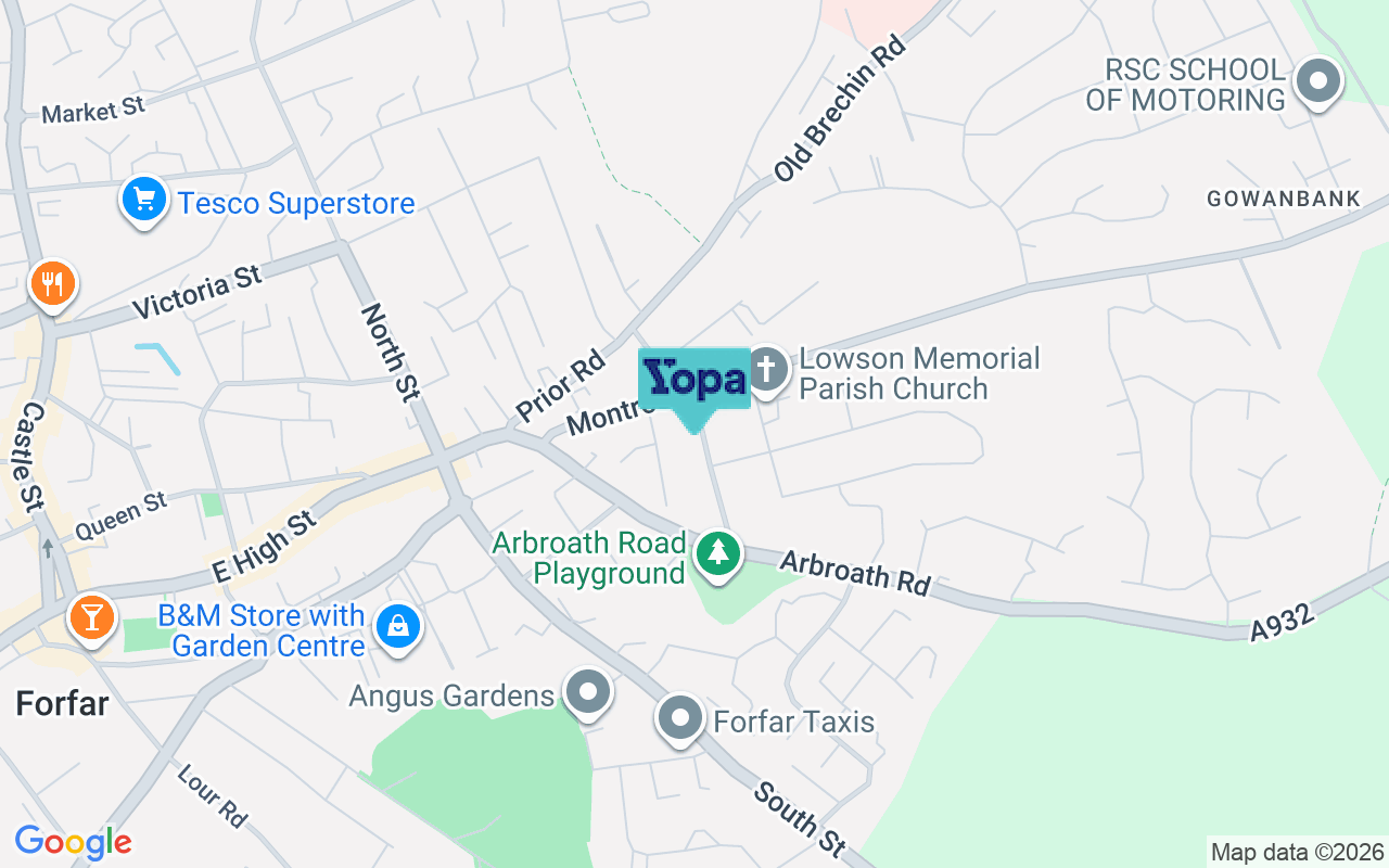 Map showing the location of DD8 2JG
