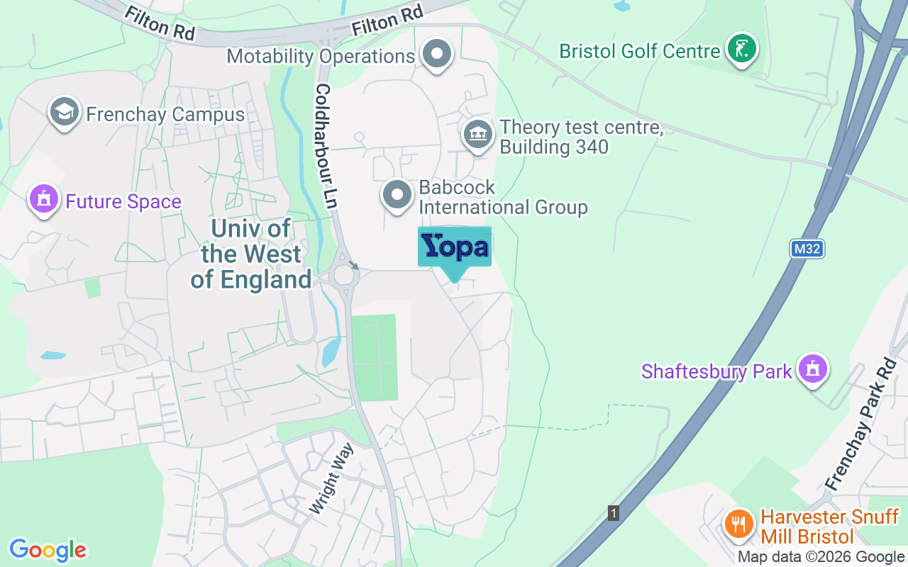 Map showing the location of BS16 1YJ