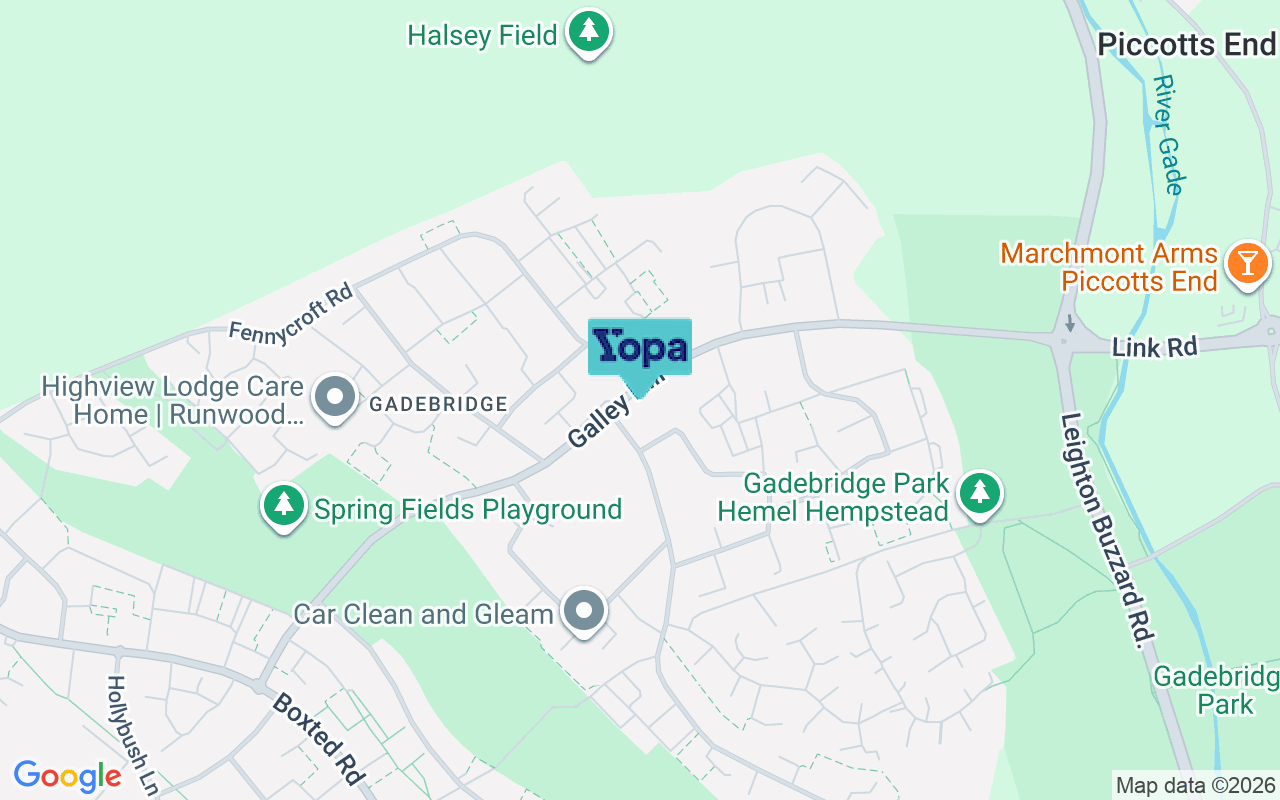 Map showing the location of HP1 3LE