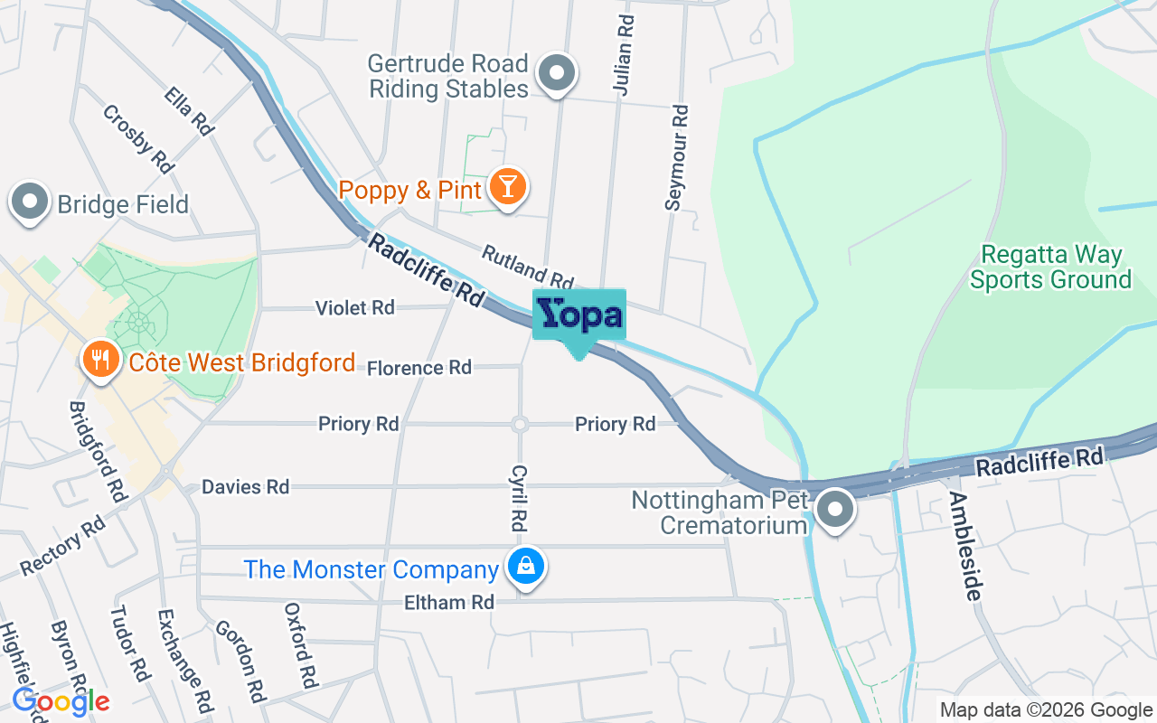 Map showing the location of NG2 5HD