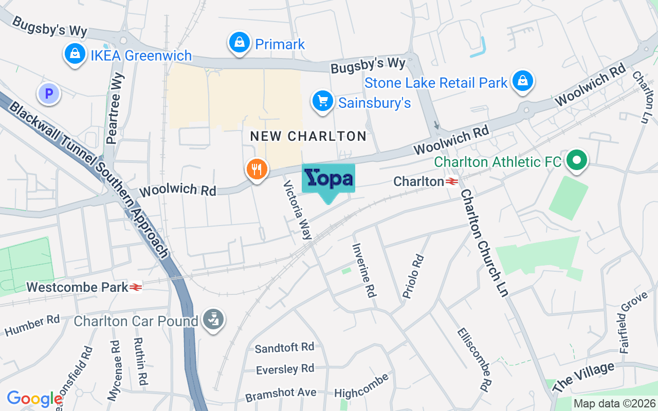 Map showing the location of SE7 7QP