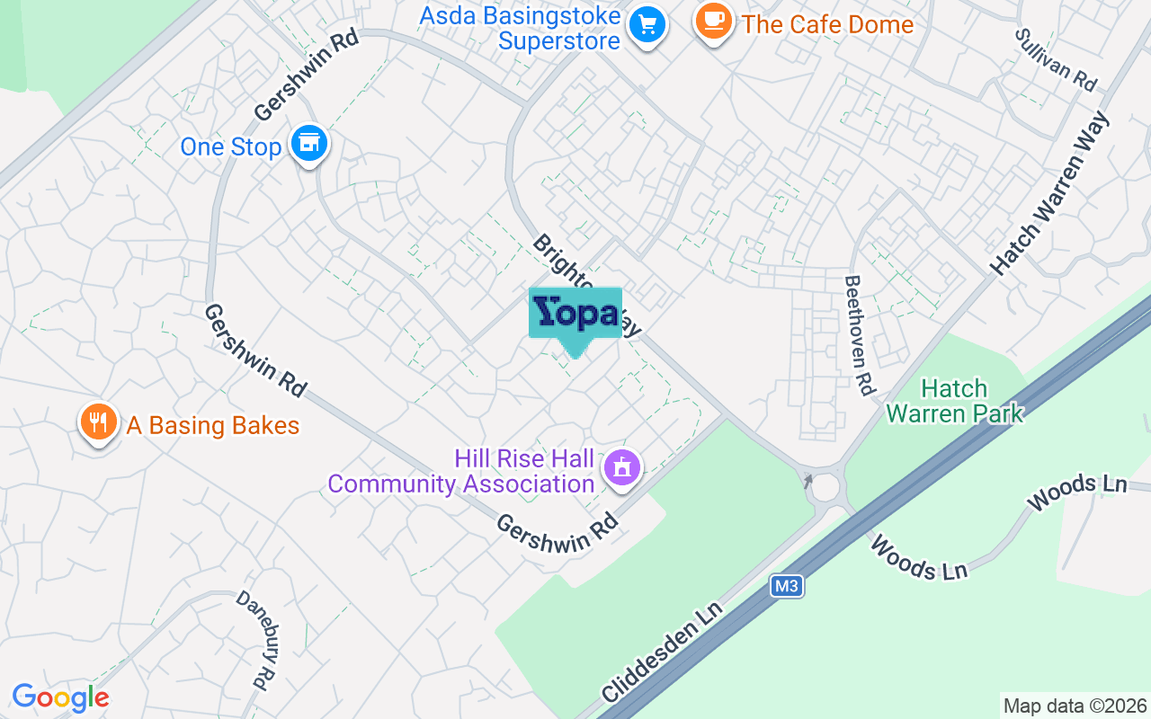 Map showing the location of RG22 4PA
