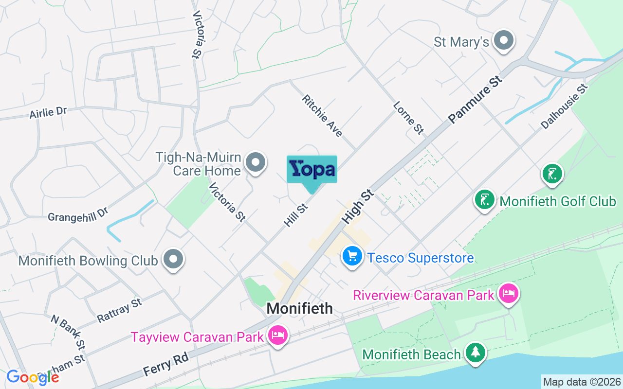 Map showing the location of DD5 4DE