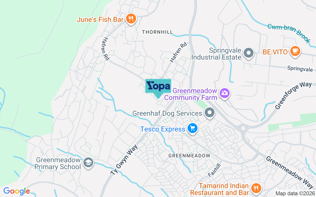 Map showing the location of NP44 5UL