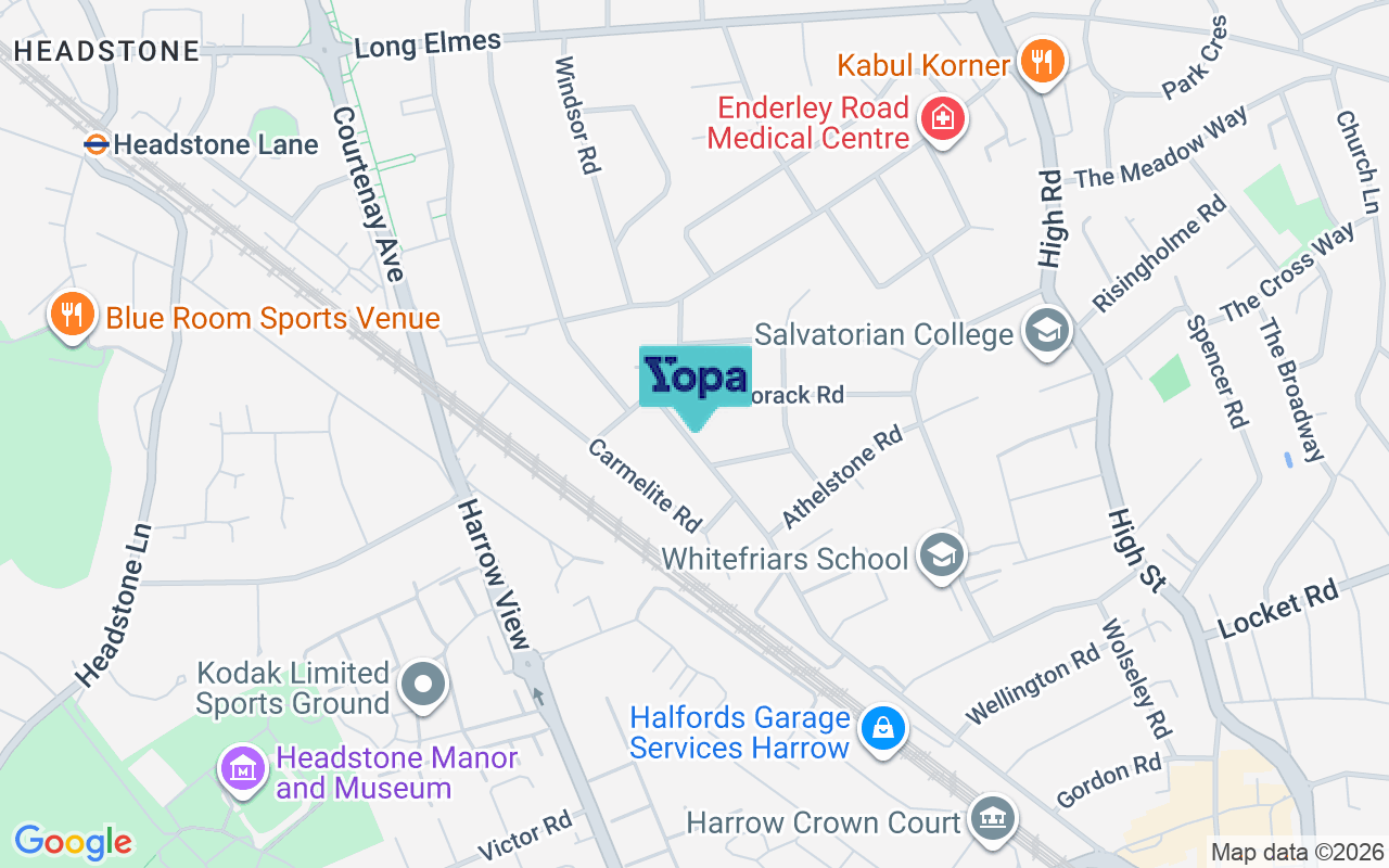 Map showing the location of HA3 5PH
