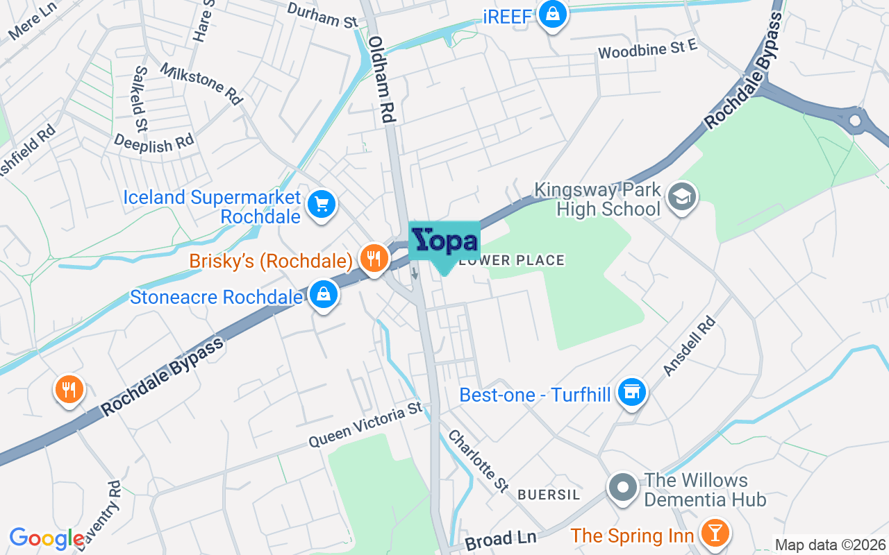 Map showing the location of OL16 4UH