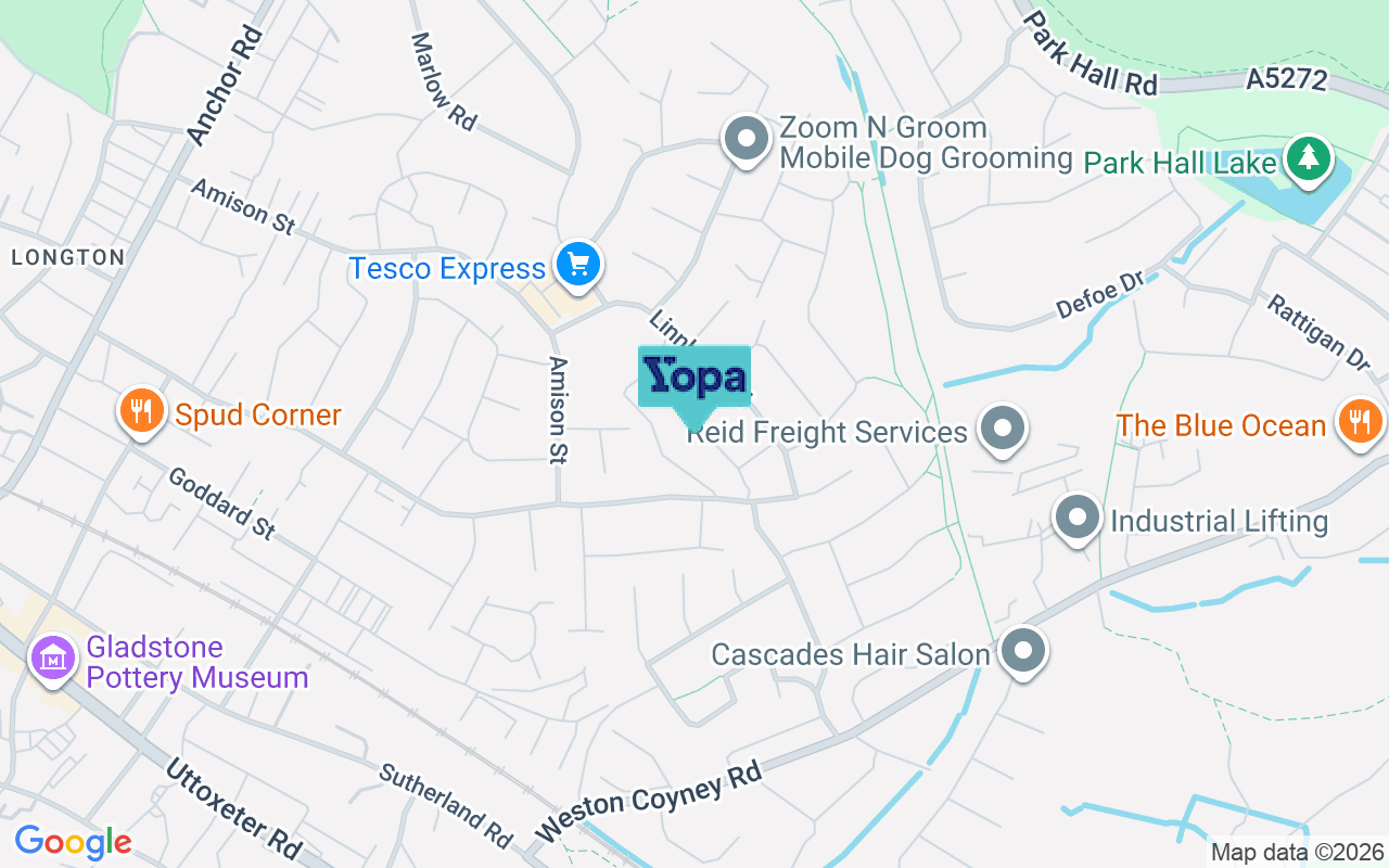 Map showing the location of ST3 5RR