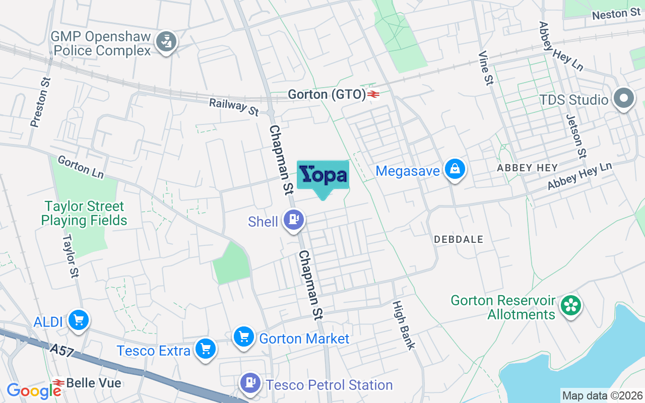 Map showing the location of M18 8WG