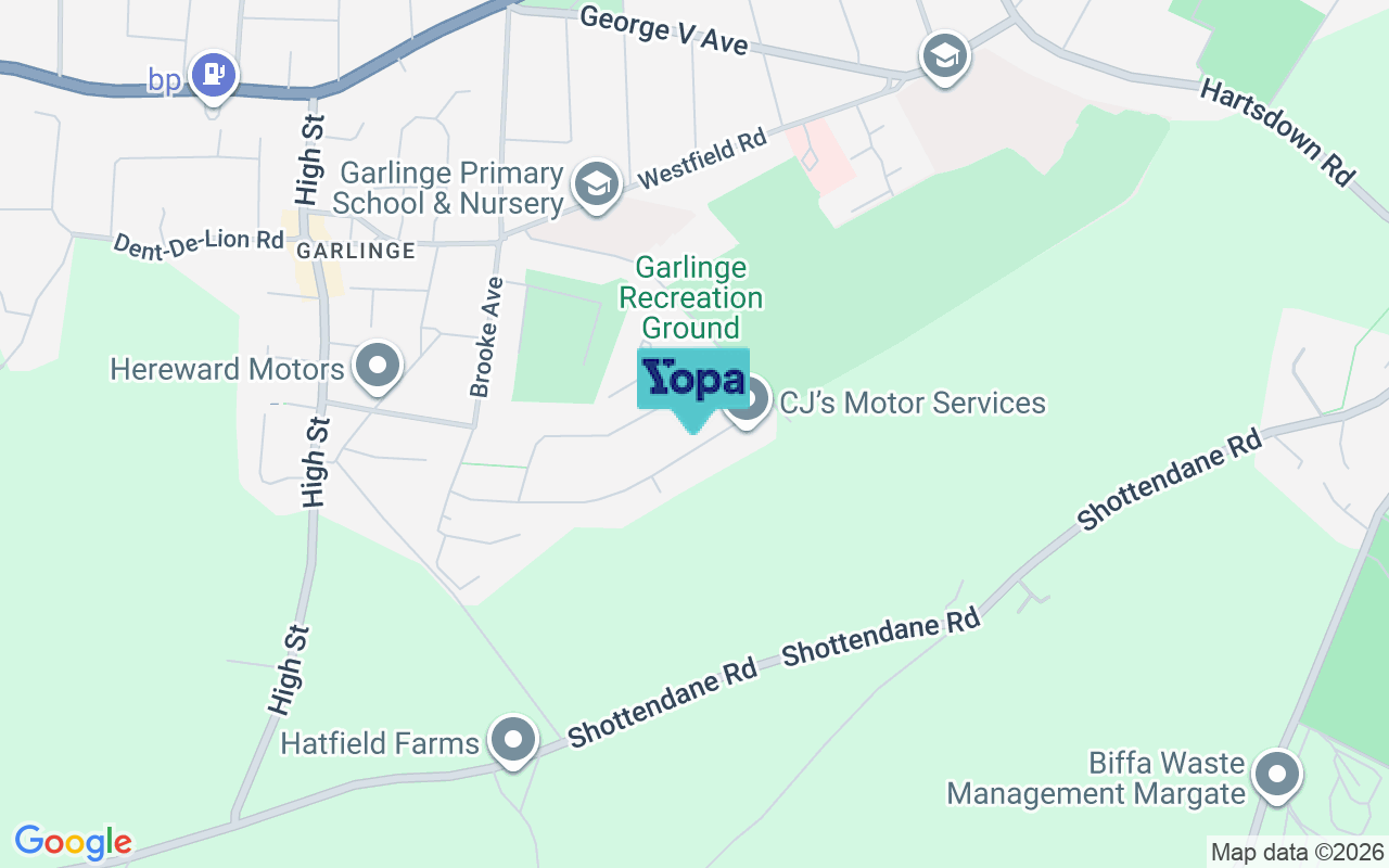 Map showing the location of CT9 5NJ