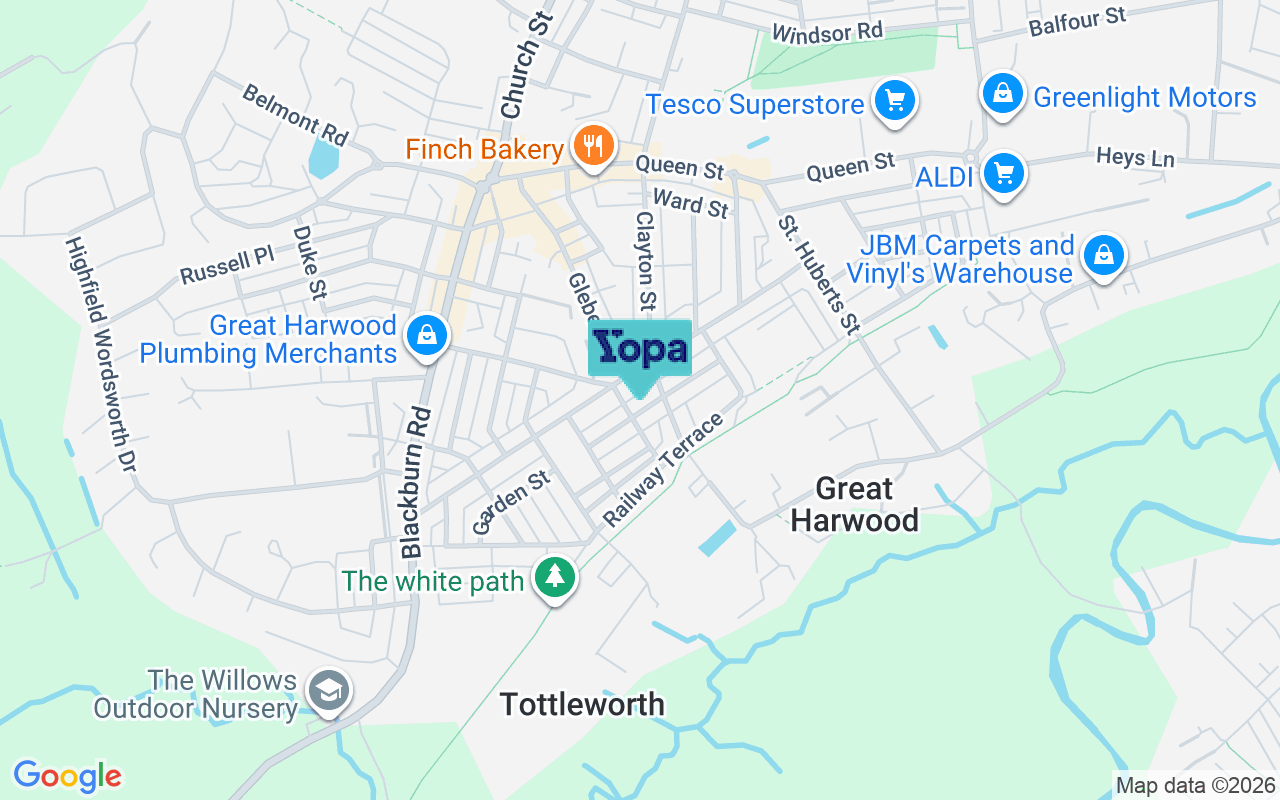 Map showing the location of BB6 7EE