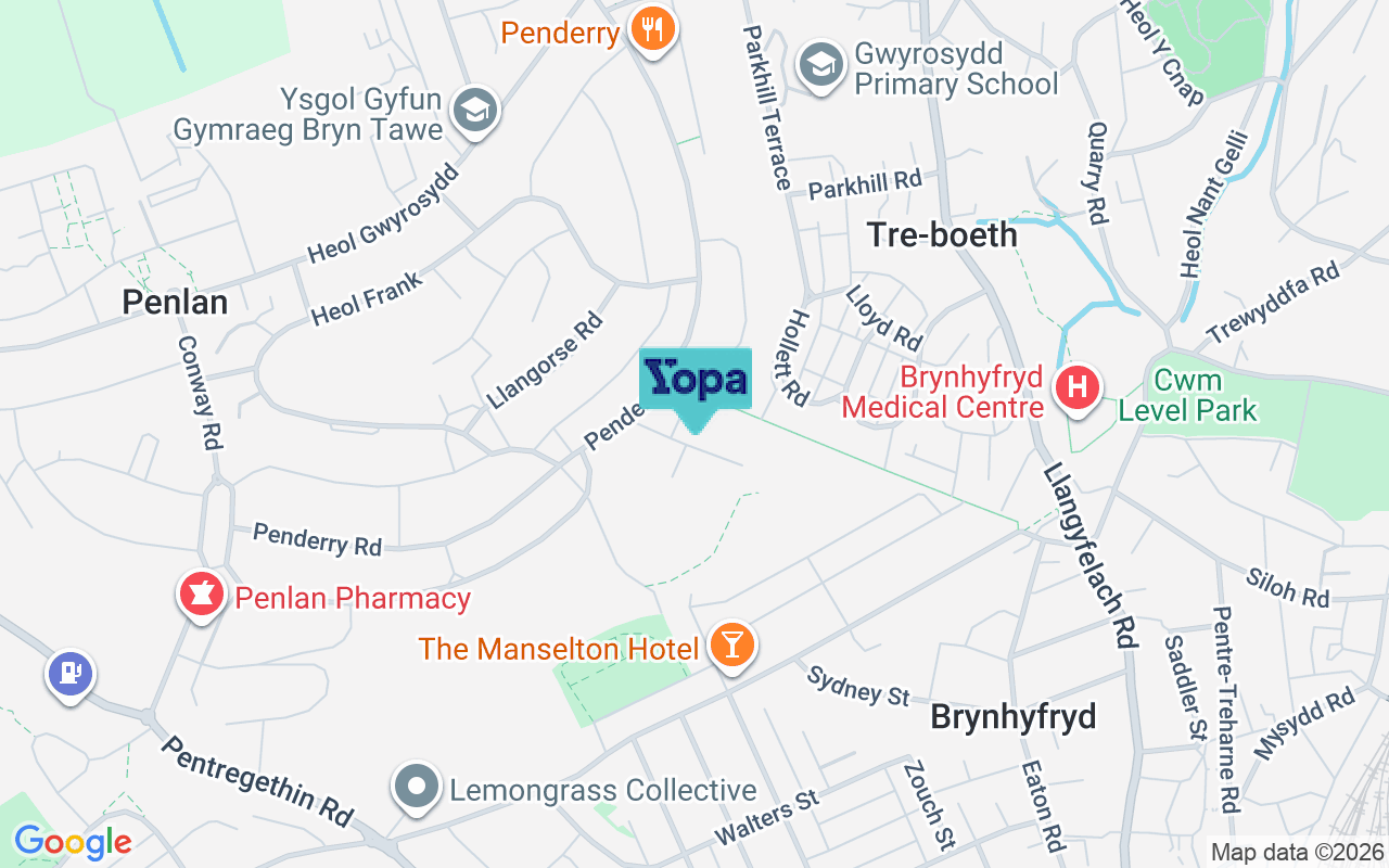 Map showing the location of SA5 7HA