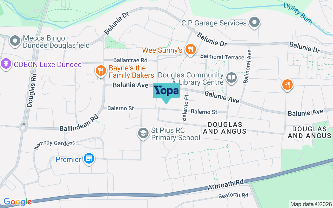 Map showing the location of DD4 8RG
