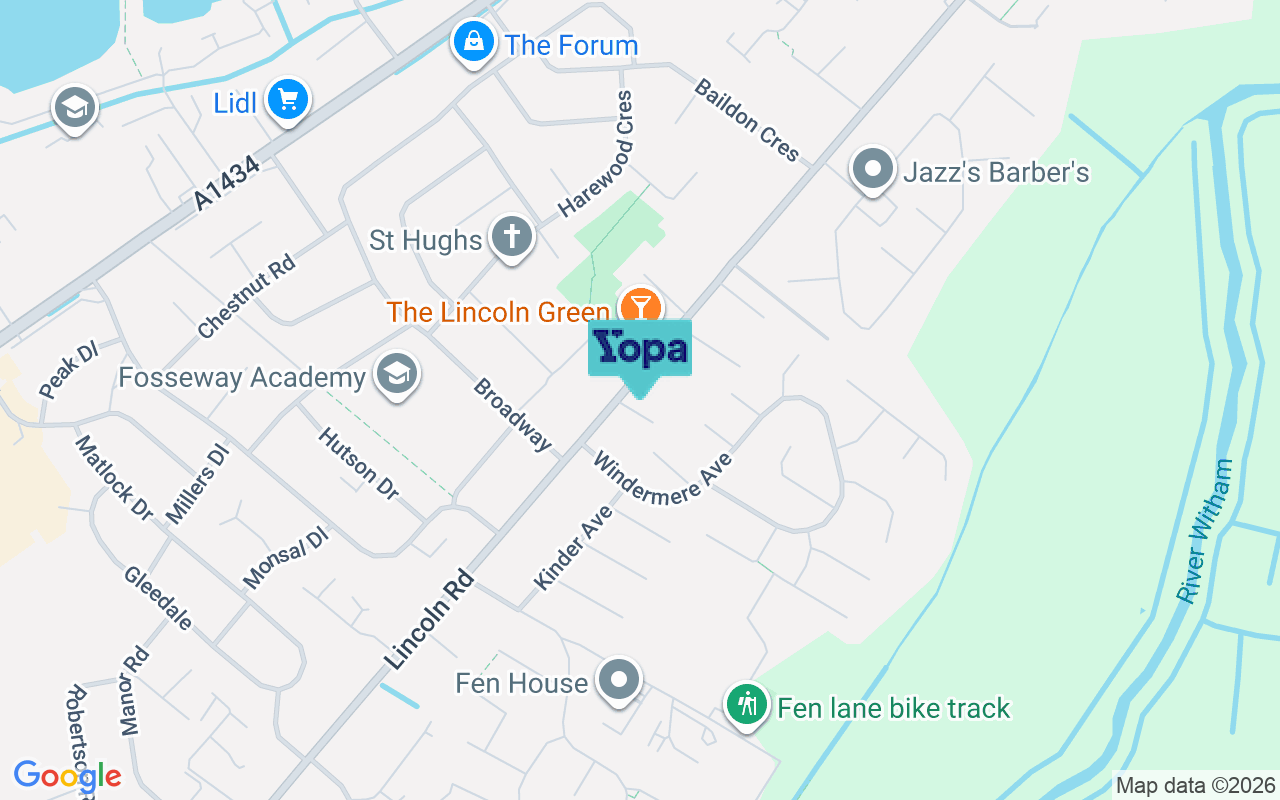 Map showing the location of LN6 8HB