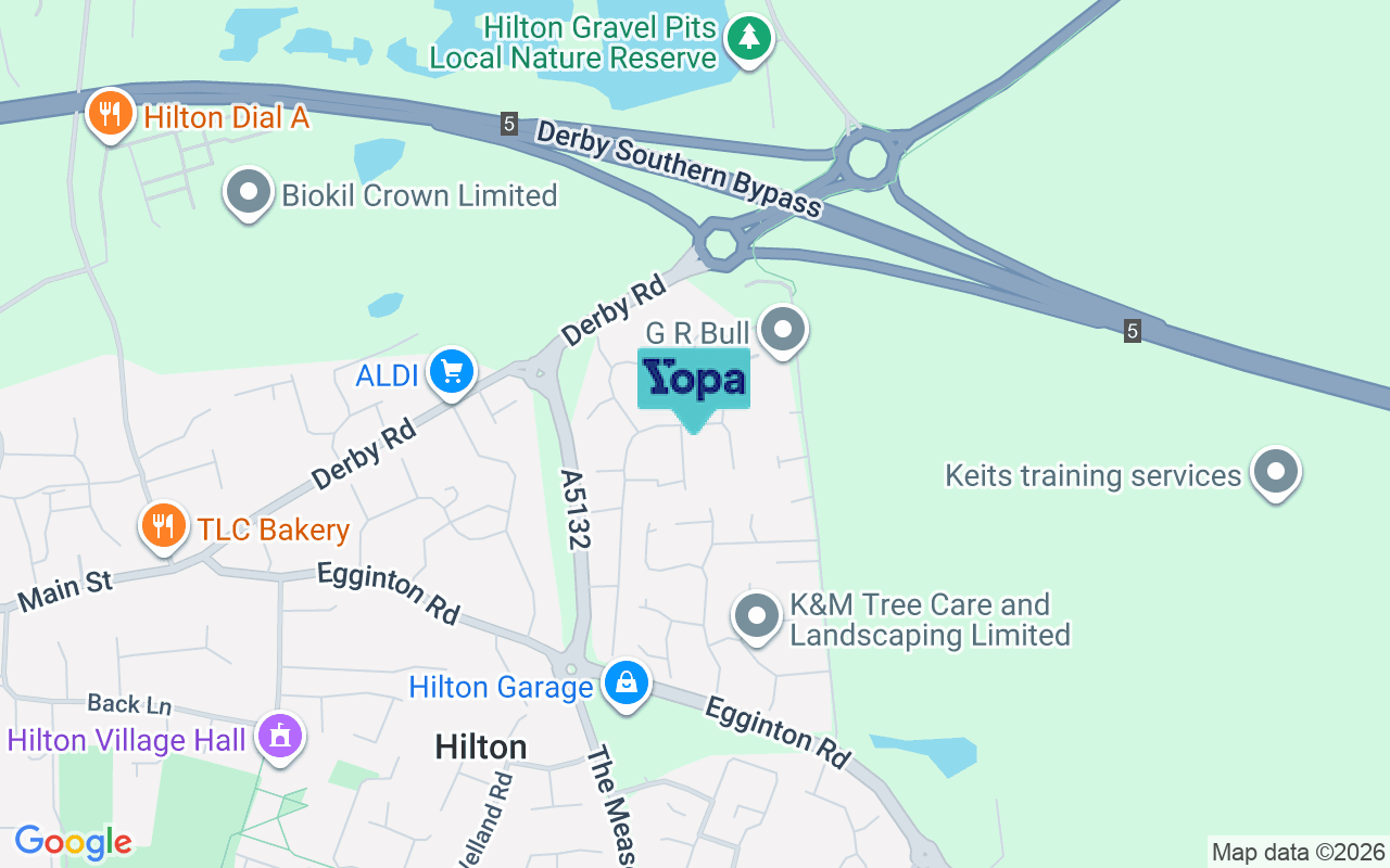 Map showing the location of DE65 5GW