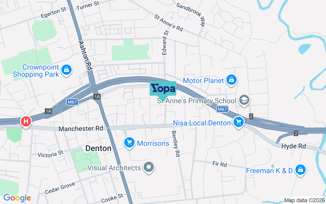 Map showing the location of M34 3AA