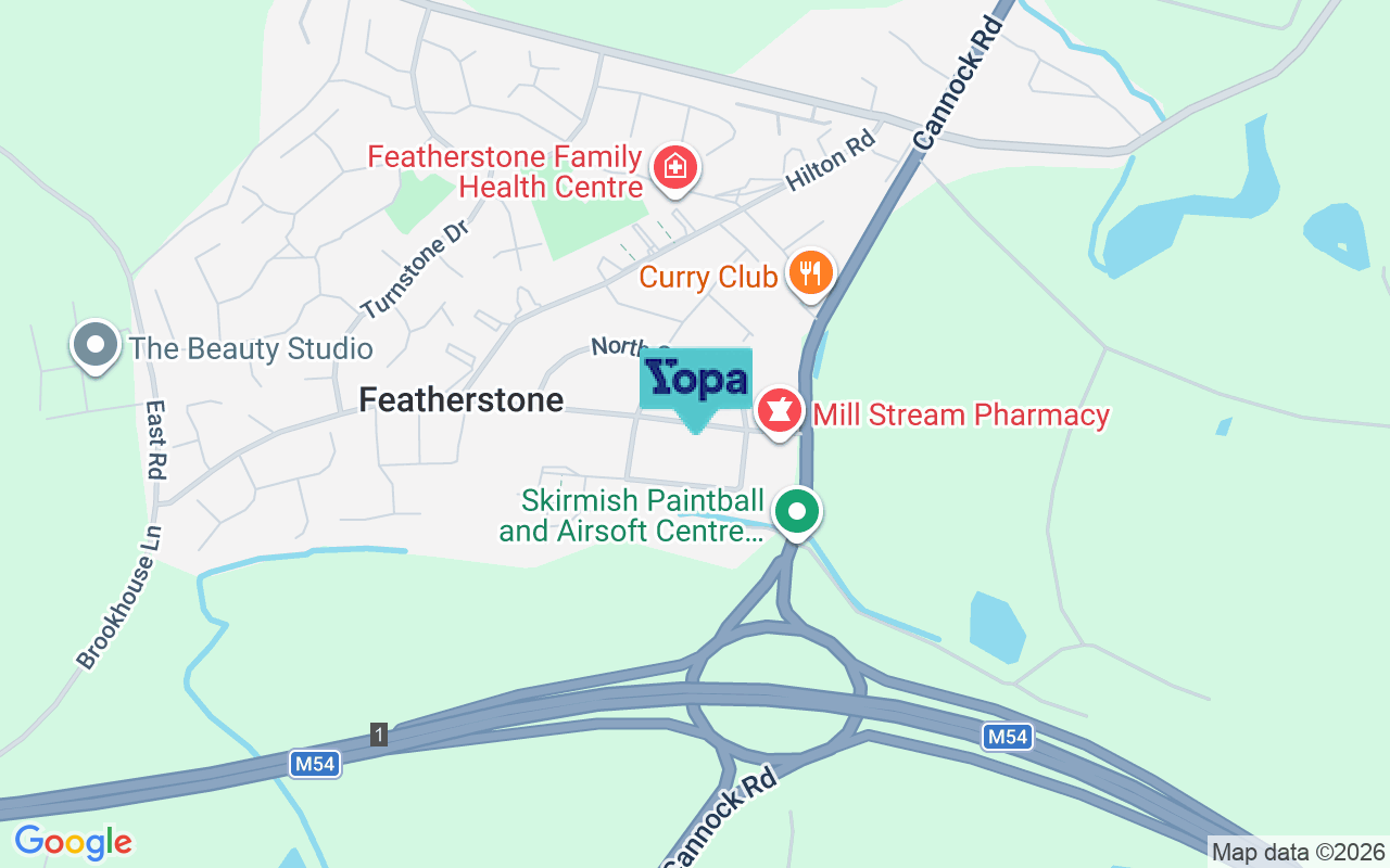 Map showing the location of WV10 7AT