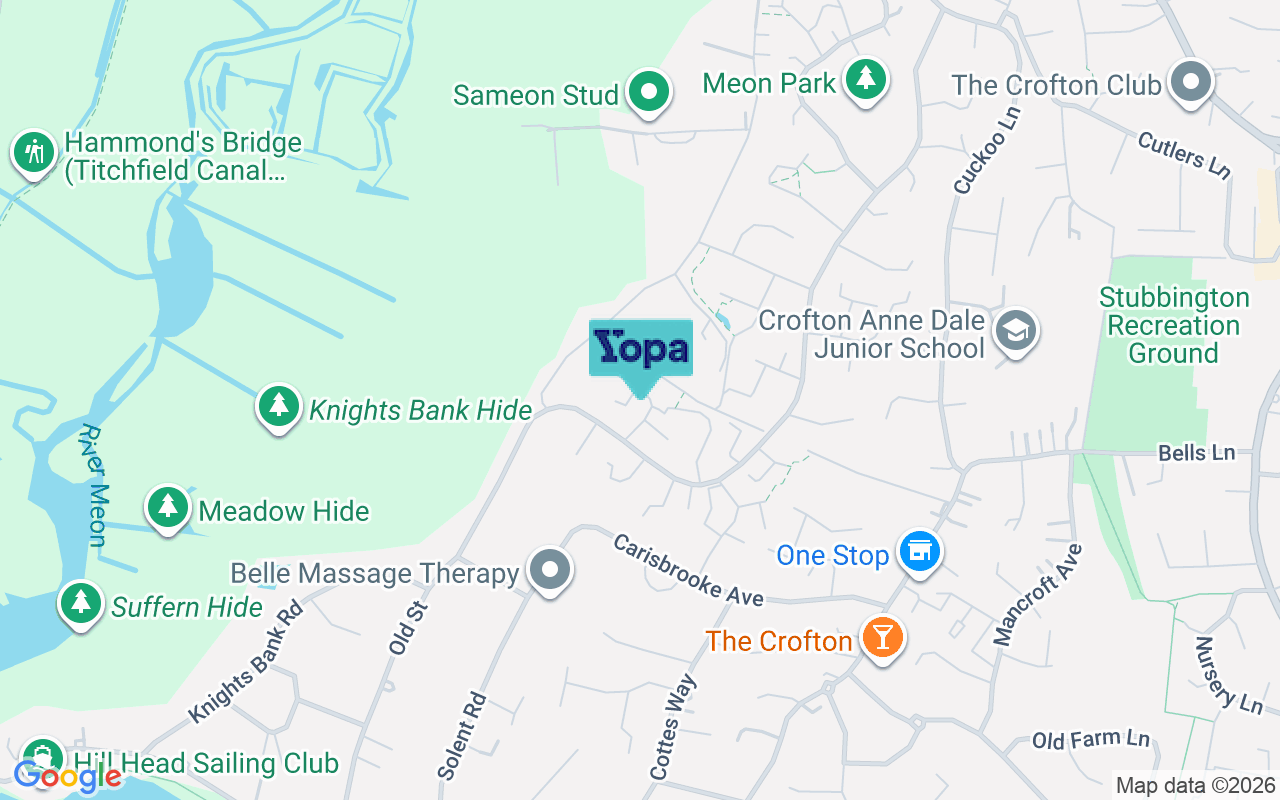 Map showing the location of PO14 3SD