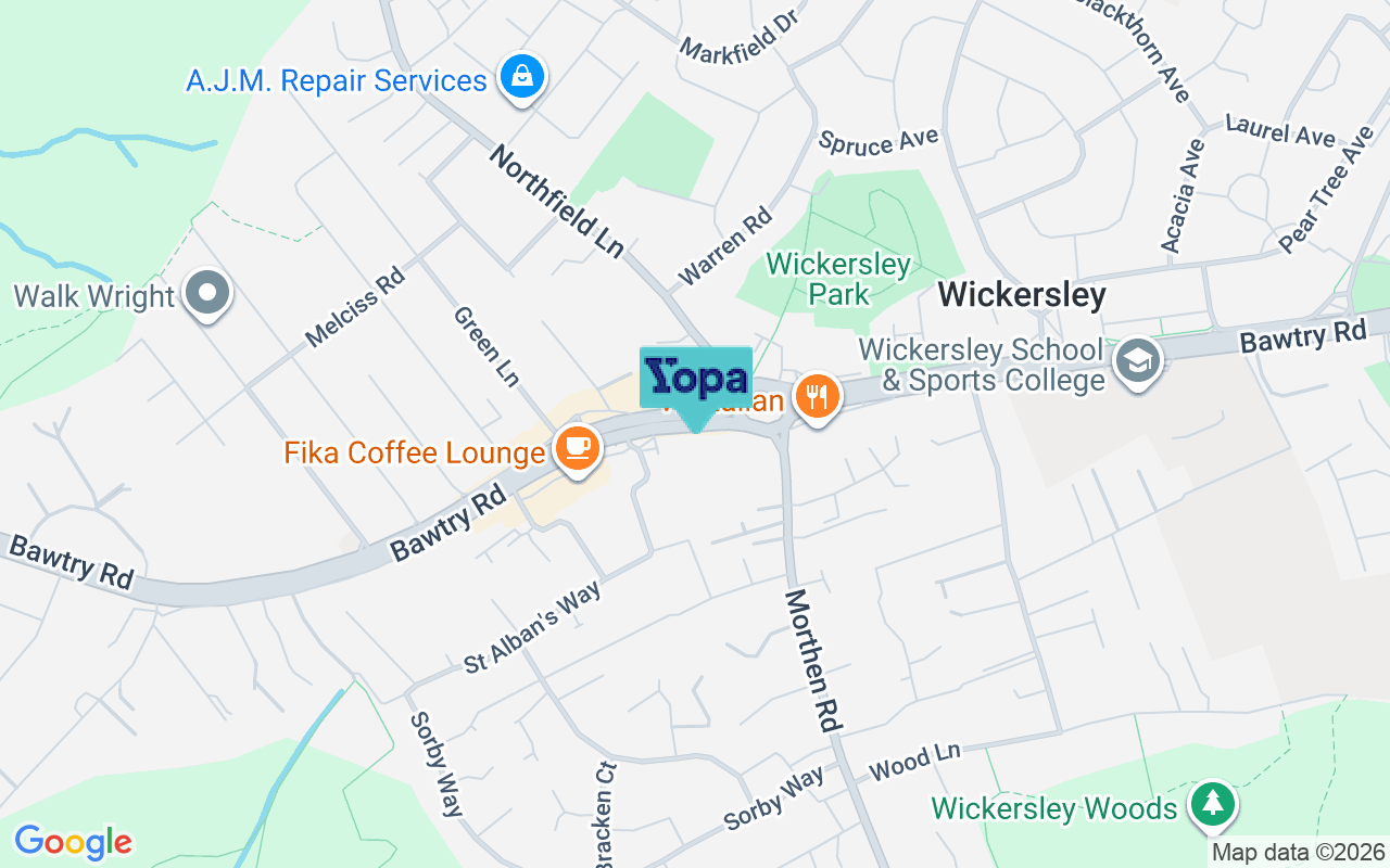 Map showing the location of S66 1JY