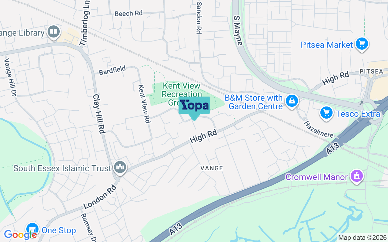 Map showing the location of SS16 4LT
