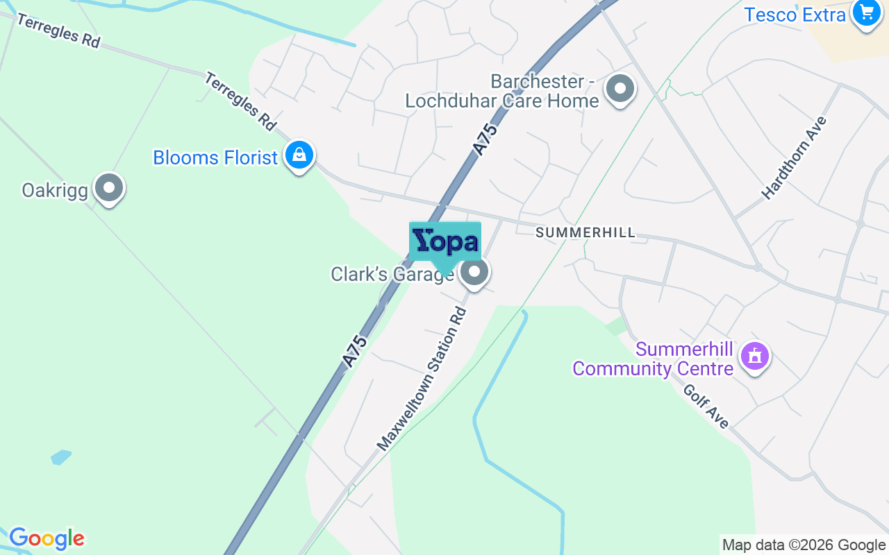 Map showing the location of DG2 9RF