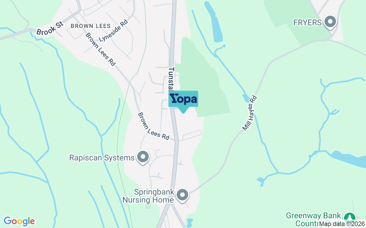 Map showing the location of ST8 7PX