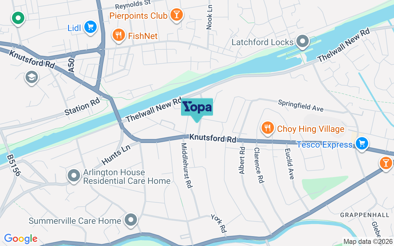 Map showing the location of WA4 2LW