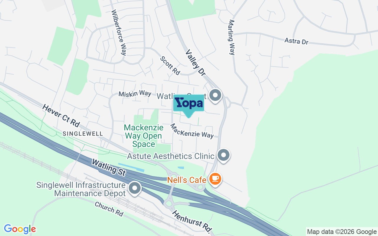 Map showing the location of DA12 5UL
