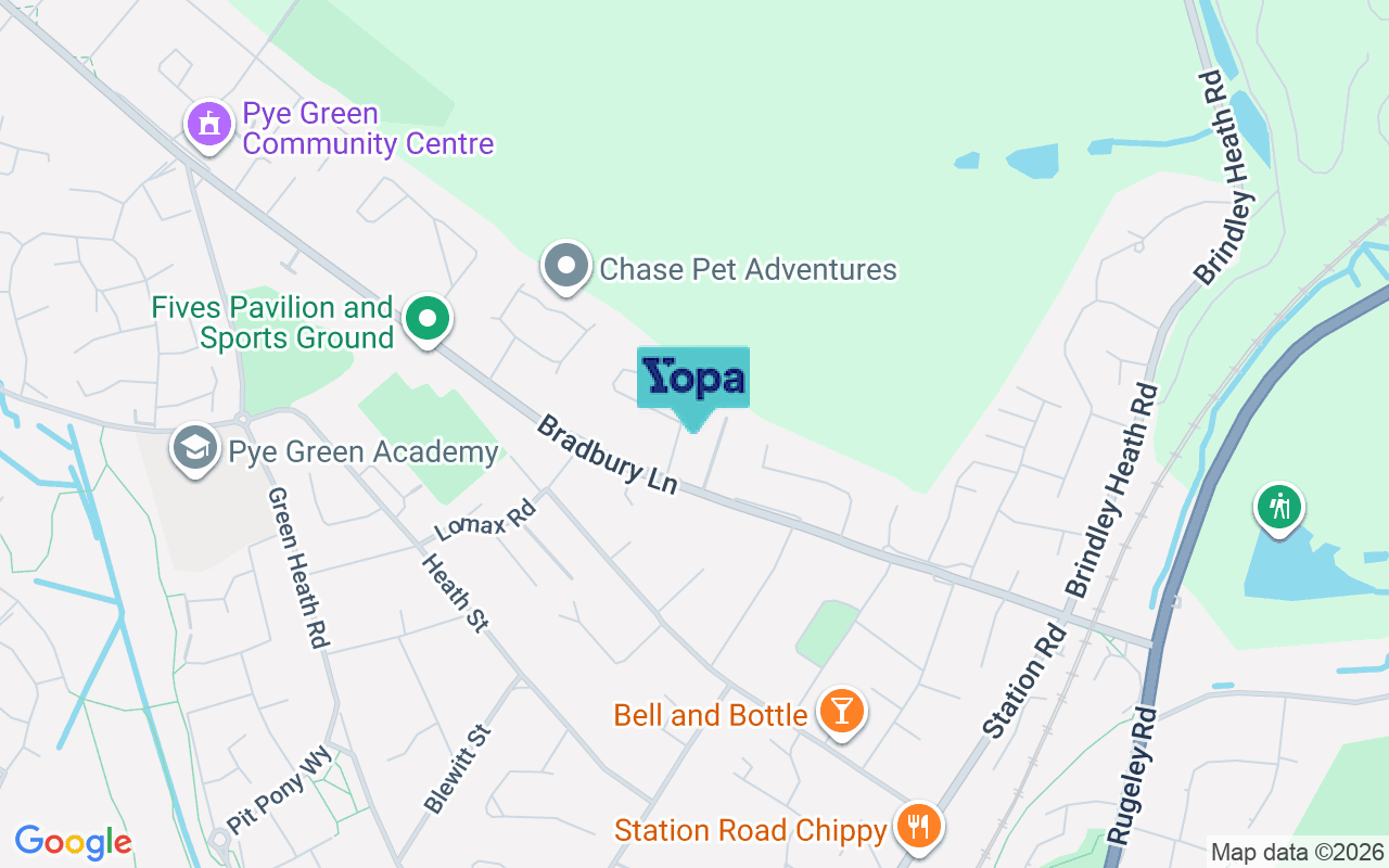 Map showing the location of WS12 4QX