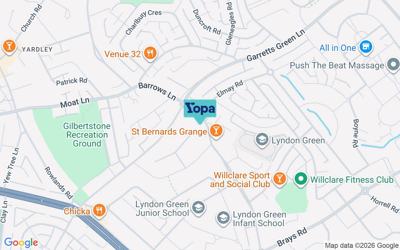 Map showing the location of B26 1RE