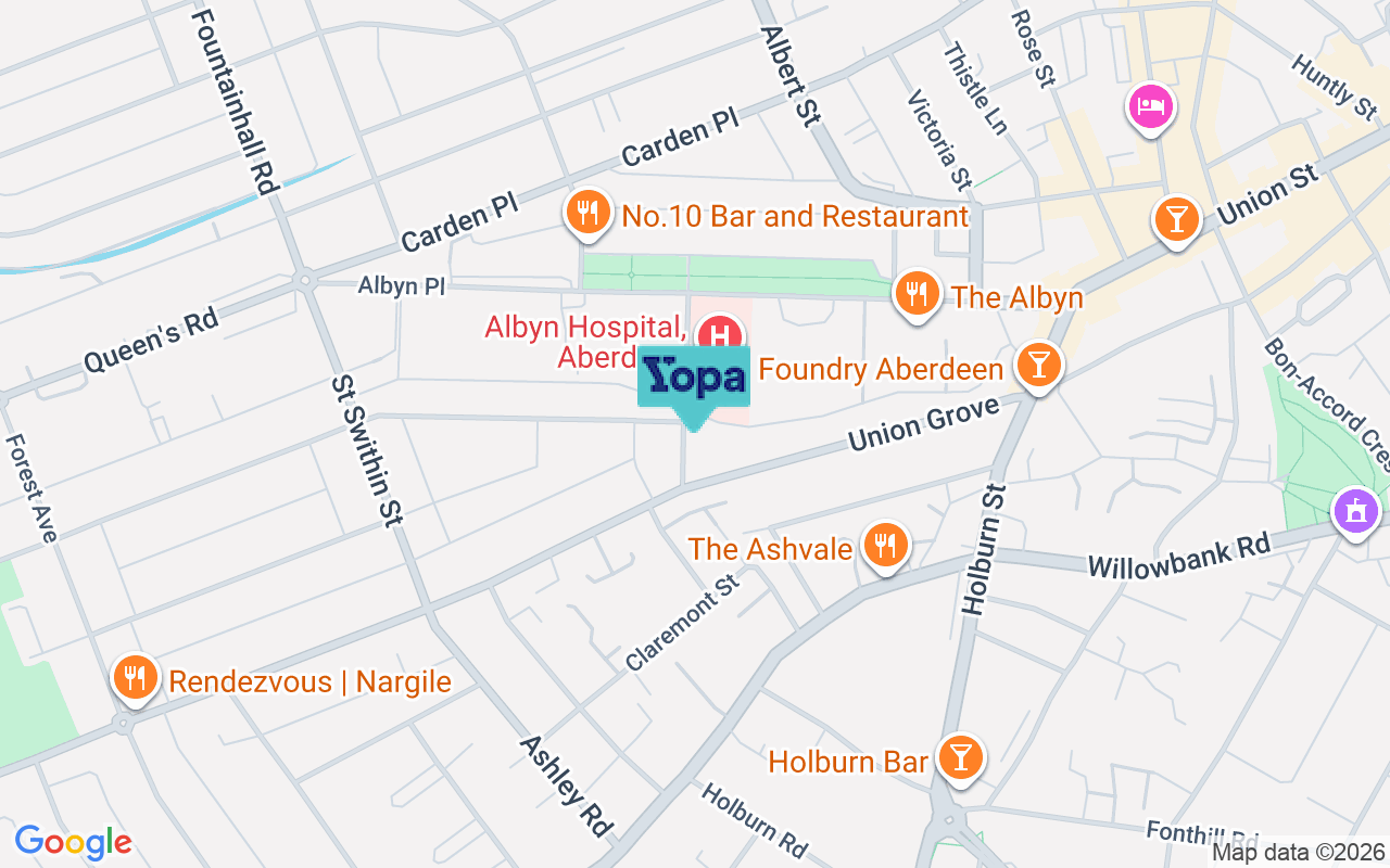 Map showing the location of AB10 6SP
