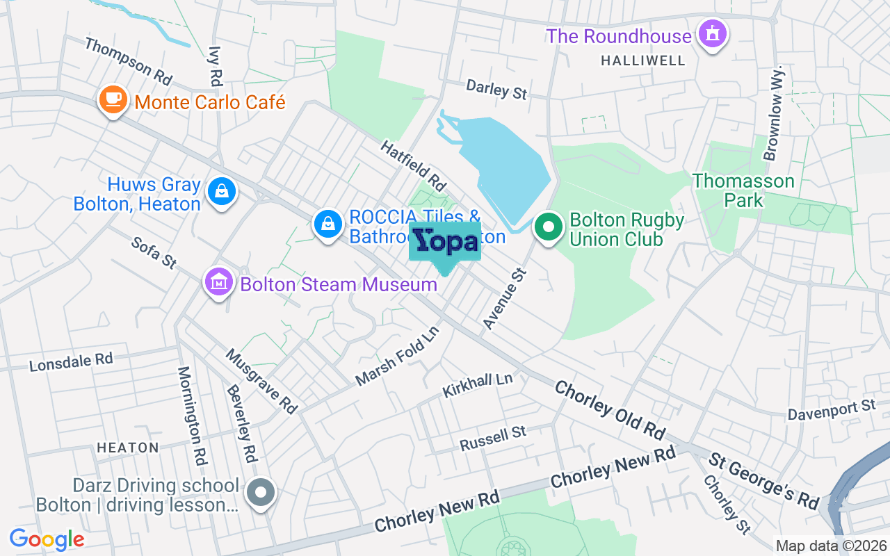 Map showing the location of BL1 3BQ
