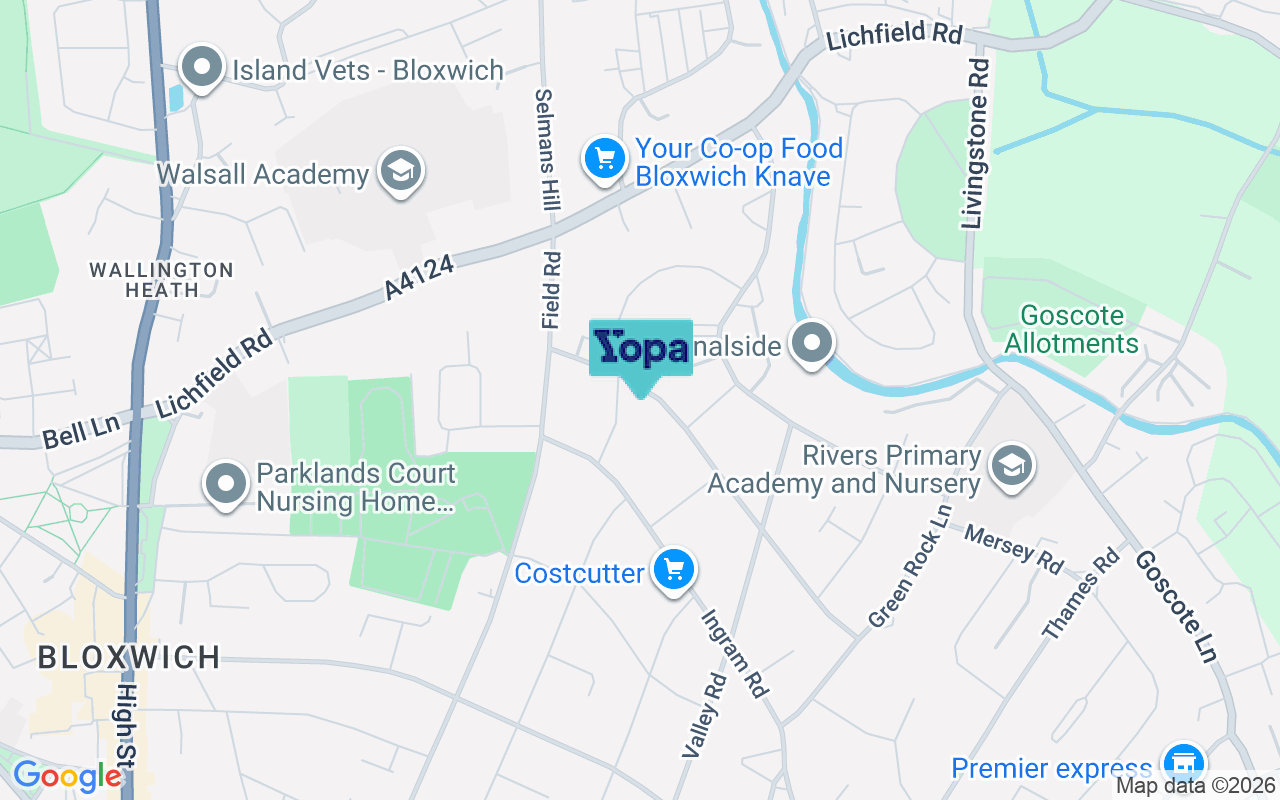 Map showing the location of WS3 3AQ