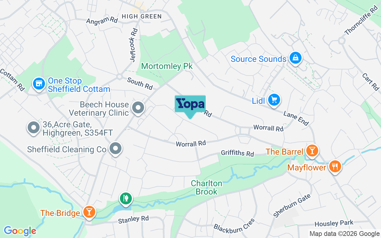 Map showing the location of S35 3HP
