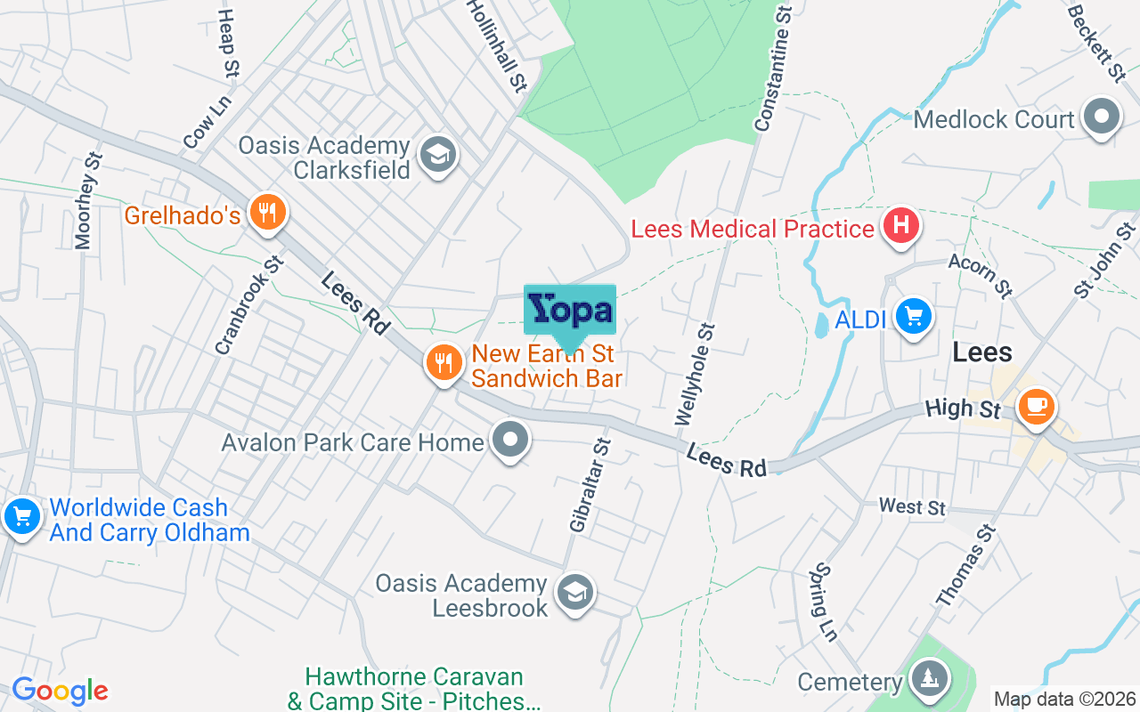 Map showing the location of OL4 3BU