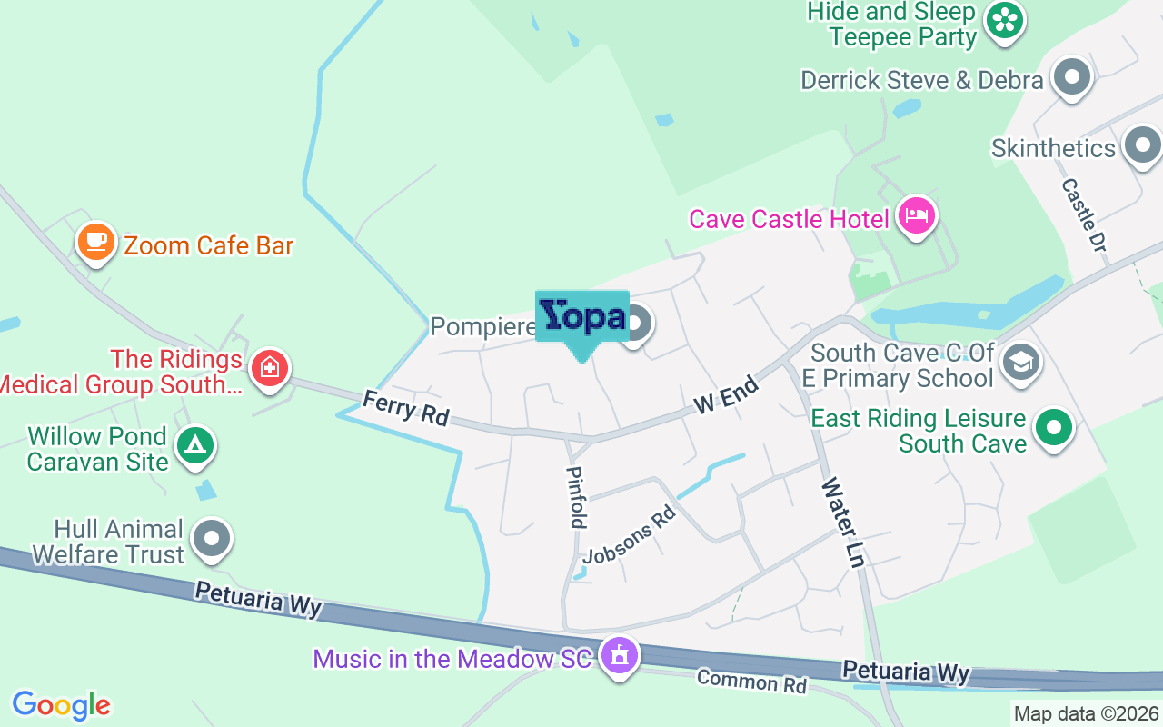 Map showing the location of HU15 2JA