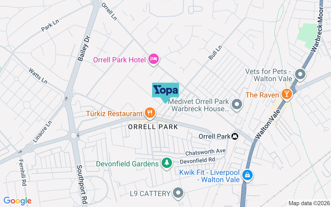 Map showing the location of L9 8BH