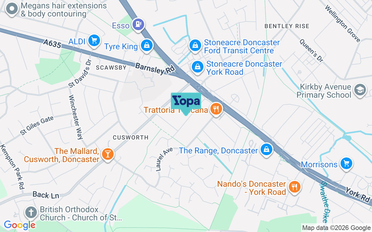 Map showing the location of DN5 8JB