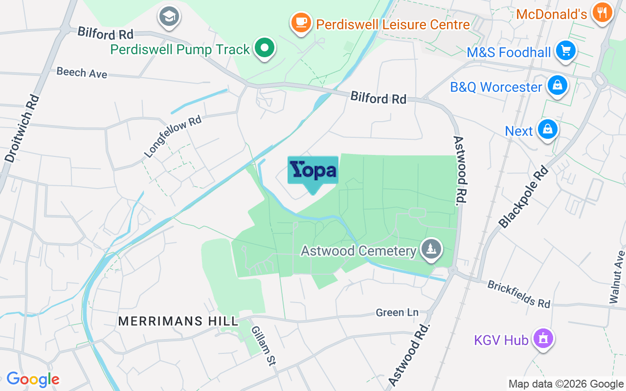 Map showing the location of WR3 8PP