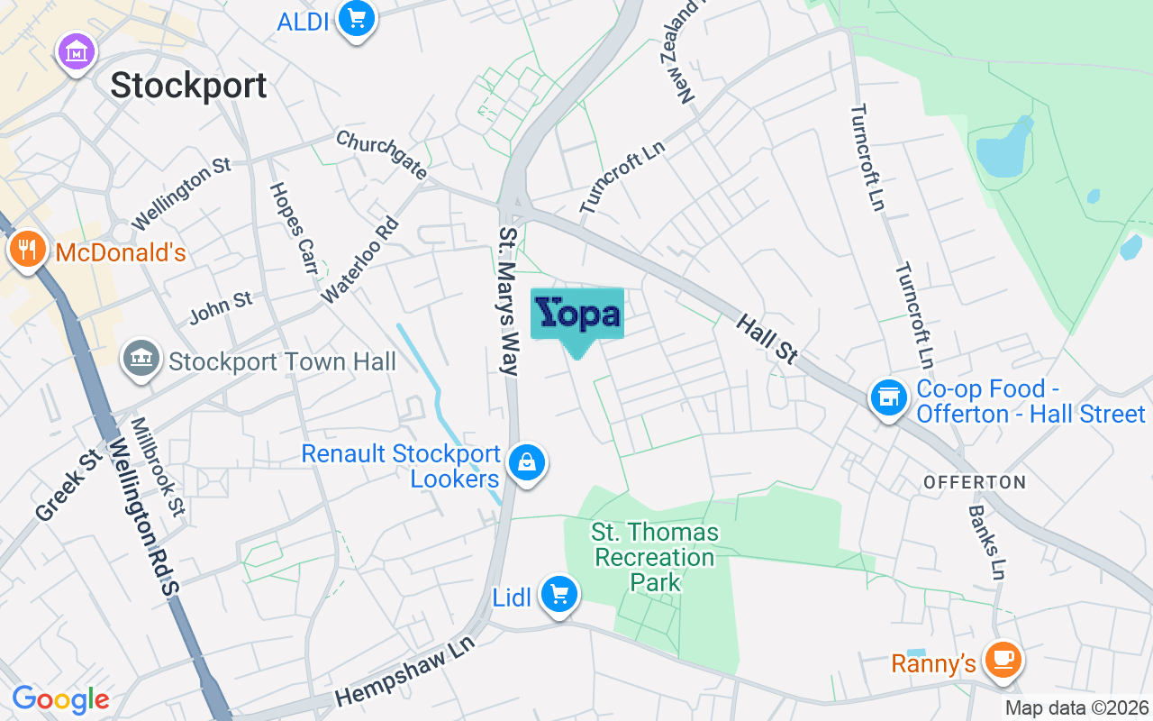 Map showing the location of SK1 4EB